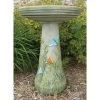 Birds Choice Hand-Crafted Glazed Clay Butterfly Birdbath Bird Baths