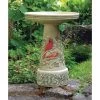 Birds Choice Hand-Crafted Cardinal Clay Birdbath