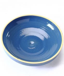 Birds Choice Simple Elegance Bellflower Blue Glazed Clay Birdbath