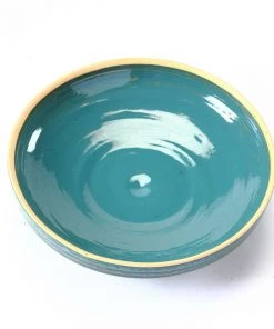 Birds Choice Simple Elegance Glazed Clay Turquoise Birdbath