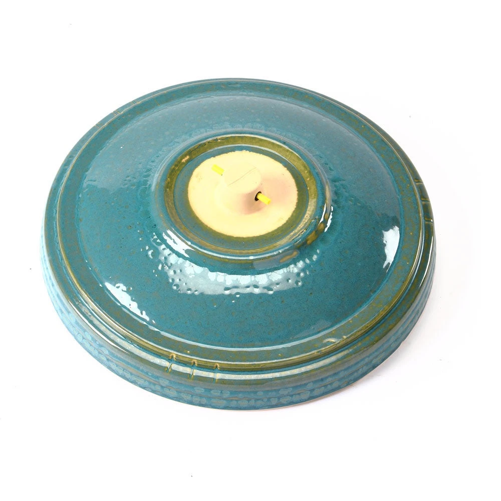 Birds Choice Simple Elegance Glazed Clay Turquoise Birdbath
