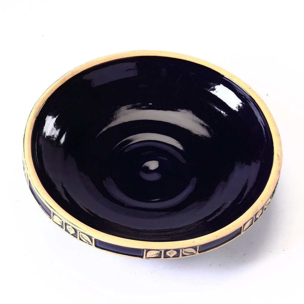 Birds Choice Cobalt Blue Glazed Clay Birdbath Bird Baths