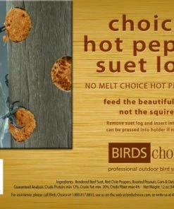 Birds Choice Hot Pepper Suet Log - No Melt 12 Pack Bird Feeder Accessories