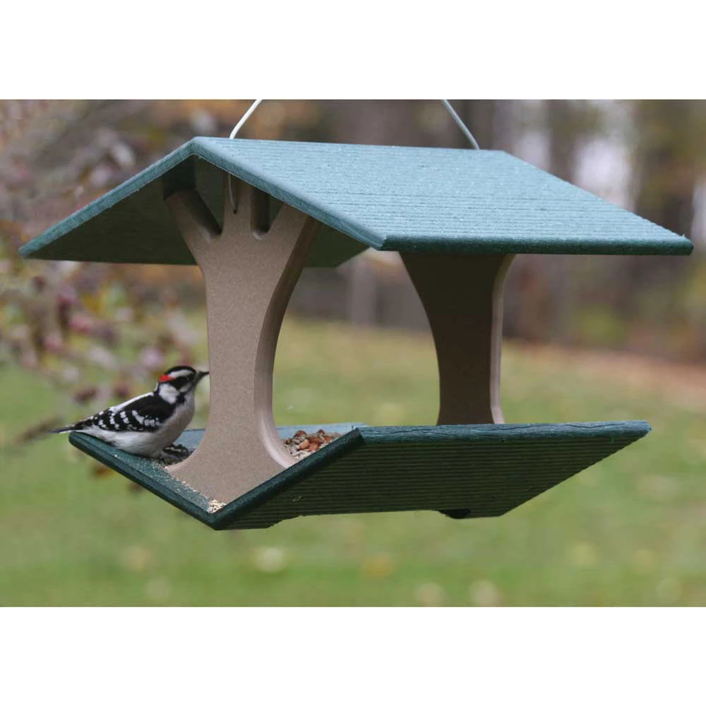 Birds Choice Recycled Hanging Fly-Thru Bird Feeder Bird Feeders